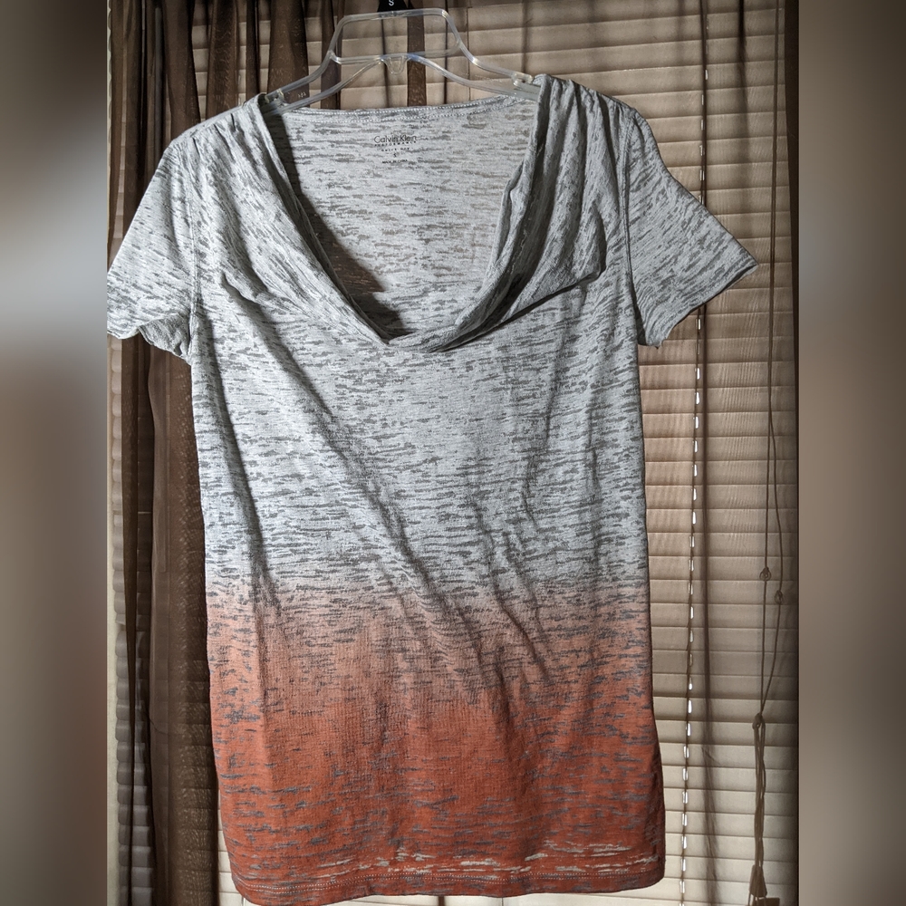 Calvin Klein Performance Quick Dry Shirt Top Small Cowl Neck